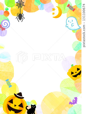 可愛又流行的萬聖節框架 可愛又流行的萬聖節框架 131100674