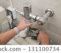 Toilet flush valve replacement status Construction photo 01 131100734