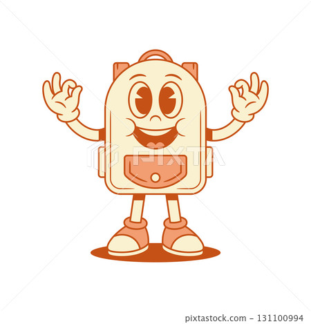 Smiling schoolbag back to school cartoon character ok gesture isometric vector illustration Smiling schoolbag back to school cartoon character ok gesture isometric vector illustration 131100994