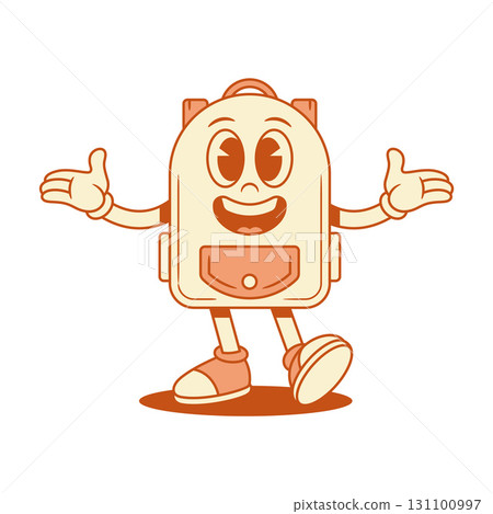 Positive schoolbag back to school cartoon character welcome isometric vector illustration Positive schoolbag back to school cartoon character welcome isometric vector illustration 131100997