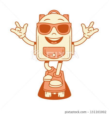 Cool schoolbag back to school cartoon character on skateboard isometric vector illustration 131101002