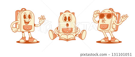 Cute positive schoolbag backpack cartoon character set isometric vector illustration Cute positive schoolbag backpack cartoon character set isometric vector illustration 131101051