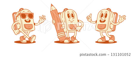Cool funny schoolbag backpack cartoon character set isometric vector illustration Cool funny schoolbag backpack cartoon character set isometric vector illustration 131101052
