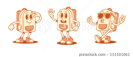 Cute positive schoolbag backpack cartoon character set isometric vector illustration Cute positive schoolbag backpack cartoon character set isometric vector illustration 131101061