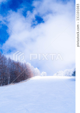 【滑雪場材質】銀色滑雪場與藍天【長野縣】 【滑雪場材質】銀色滑雪場與藍天【長野縣】 131101083