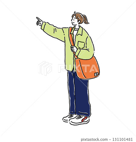 Pointing woman / Color 131101481