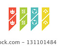 Colorful banner design with symbols set collection 131101484