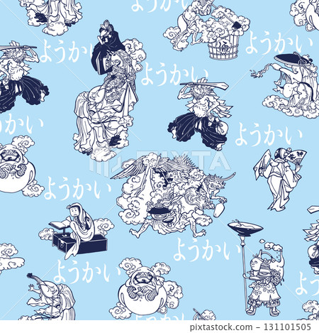 Old-fashioned monsters in modern textile patterns, 131101505