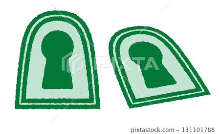 Simple illustration of a keyhole-shaped tumulus - Vector image of the grave of a powerful person from the Kofun period in Japan Simple illustration of a keyhole-shaped tumulus - Vector image of the grave of a powerful person from the Kofun period in Japan 131101788