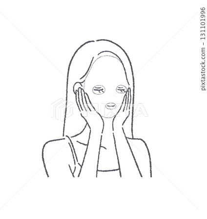 Illustration material of a woman wearing a face mask Illustration material of a woman wearing a face mask 131101996