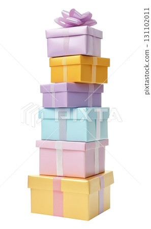 Colorful Gift Boxes with Gold Ribbons 131102011