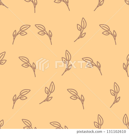 Seamless botanical line art leaves on a soft beige background. Minimal and modern design perfect for wallpaper, fabric, stationery, gift wrap, packaging, and contemporary decorative projects. Seamless botanical line art leaves on a soft beige background. Minimal and modern design perfect for wallpaper, fabric, stationery, gift wrap, packaging, and contemporary decorative projects. 131102610