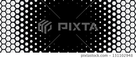 Black White Hexagon Honeycomb Pattern Abstract Geometric Digital Grid Background Futuristic Technology Texture For Science, Medical Research, AI Tech, Business Presentation. Vector Backdrop Black White Hexagon Honeycomb Pattern Abstract Geometric Digital Grid Background Futuristic Technology Texture For Science, Medical Research, AI Tech, Business Presentation. Vector Backdrop 131102948