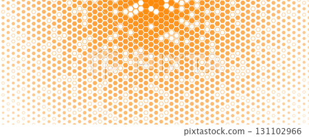 Abstract Honeycomb Hexagon Background With White To Orange Gradient. Apiary Pattern For Food Technology Laboratory, Medical Pharmacy Science Innovation. Geometric Texture. Vector Illustration Abstract Honeycomb Hexagon Background With White To Orange Gradient. Apiary Pattern For Food Technology Laboratory, Medical Pharmacy Science Innovation. Geometric Texture. Vector Illustration 131102966
