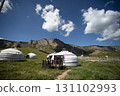 Mongolia: Vast grasslands, blue skies and sheep 131102993