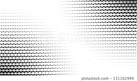 Abstract halftone triangle pattern, geometric gradient background for tech, AI, business presentations, science, architecture, engineering and futuristic digital design projects. Vector illustration 131102999