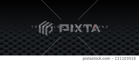 Futuristic sport background, tech hexagons texture. Dynamic honeycomb grid design for sport branding, innovation forum and conference presentation BG. Dark 3D mesh modern pattern. Vector illustration 131103018