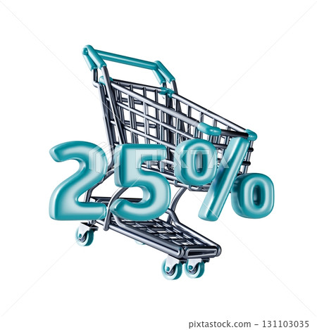 Shopping cart Sale 25 percent 3D 131103035