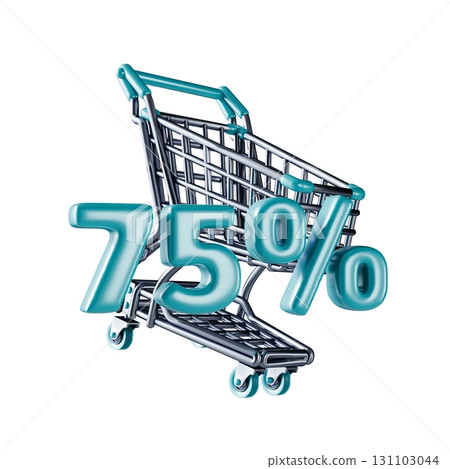 Shopping cart Sale 75 percent 3D 131103044