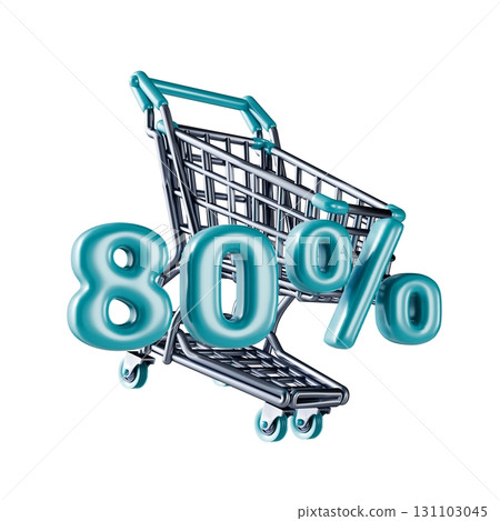 Shopping cart Sale 80 percent 3D 131103045