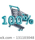 Shopping cart Sale 100 percent 3D 131103048