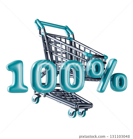 Shopping cart Sale 100 percent 3D Shopping cart Sale 100 percent 3D 131103048