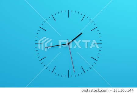 Minimalist 3D Clock Design on Simple Blue Background, Time Concept Minimalist 3D Clock Design on Simple Blue Background, Time Concept 131103144