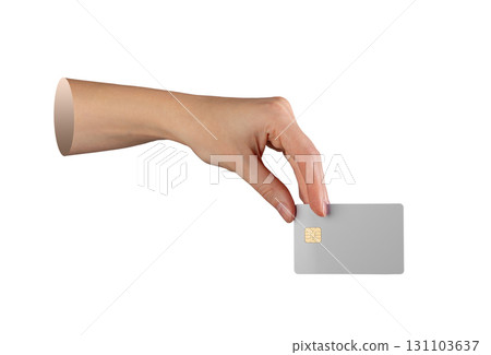 Credit card in female hand, blank plastic for banking payment, financial accounting, investment, Credit card in female hand, blank plastic for banking payment, financial accounting, investment, 131103637