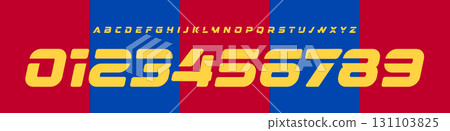 Sport numeric font, dynamic football team numbers letters alphabet, bold rounded jersey typography. Numeric symbol set for sportswear design, modern soccer league typography. Vector typeset Sport numeric font, dynamic football team numbers letters alphabet, bold rounded jersey typography. Numeric symbol set for sportswear design, modern soccer league typography. Vector typeset 131103825