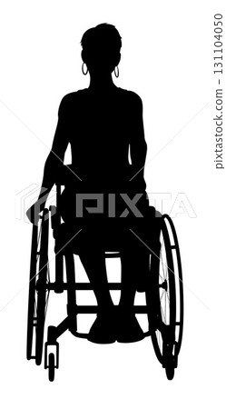 Silhouette Woman in Wheelchair Front View 131104050