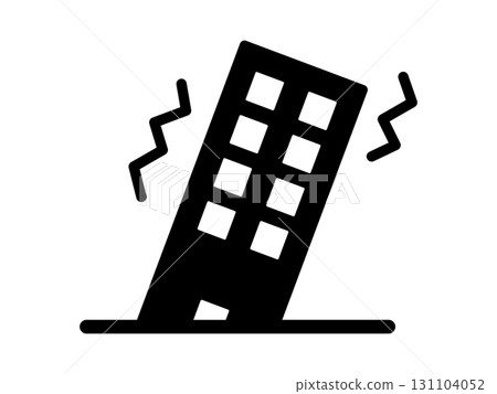 倒塌的建築物圖示單調 131104052