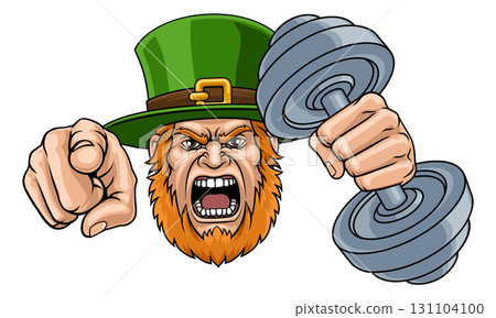 Leprechaun Celtic Irish Weight Lifting Gym Mascot Leprechaun Celtic Irish Weight Lifting Gym Mascot 131104100