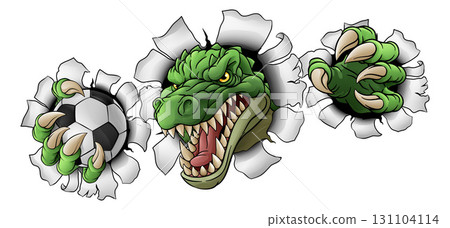 Crocodile Dinosaur Alligator Soccer Sports Mascot Crocodile Dinosaur Alligator Soccer Sports Mascot 131104114