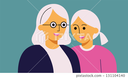 Hand drawn grandparents day illustration with grandma and grandchild Hand drawn grandparents day illustration with grandma and grandchild 131104140
