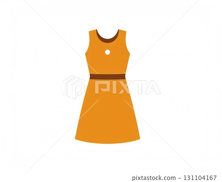 黃色亞麻連身裙 131104167