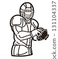 American Football Player Action Cartoon Outline Sport Graphic Vector 131104337
