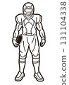 American Football Player Action Cartoon Outline Sport Graphic Vector 131104338