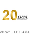 20 years anniversary gold icon vector for graphic design, logo, website, social media, mobile app, UI illustration 131104361