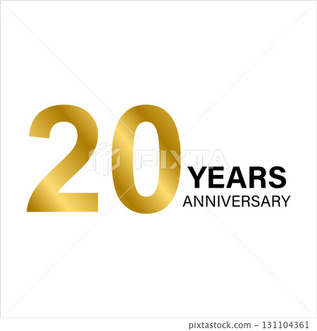 20 years anniversary gold icon vector for graphic design, logo, website, social media, mobile app, UI illustration 20 years anniversary gold icon vector for graphic design, logo, website, social media, mobile app, UI illustration 131104361