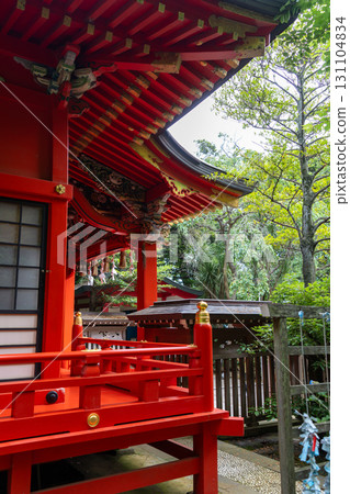 Main hall of Enoshima-Shrine Nakatsunomiya in Enoshima island, Japan 131104834