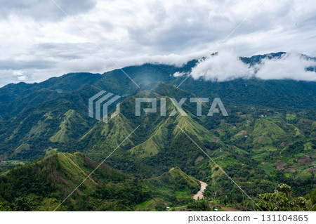Mountain landscape in Toraja land, Sulawesi, Indonesia 131104865