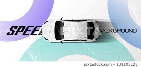Abstract circle stripe racing background with low poly polygon wireframe car Abstract circle stripe racing background with low poly polygon wireframe car 131105128