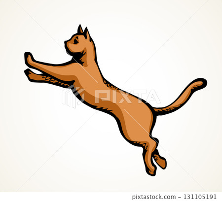 Jumping cat. Vector drawing icon 131105191