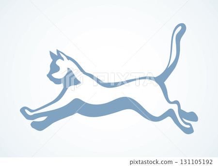 Jumping cat. Vector drawing icon 131105192