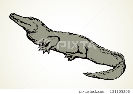 Crocodile. Vector drawing icon sign Crocodile. Vector drawing icon sign 131105206