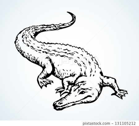 Crocodile. Vector drawing animal icon Crocodile. Vector drawing animal icon 131105212