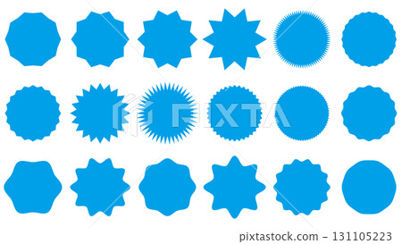 鋸齒狀框架套裝促銷貼紙淺藍色 131105223