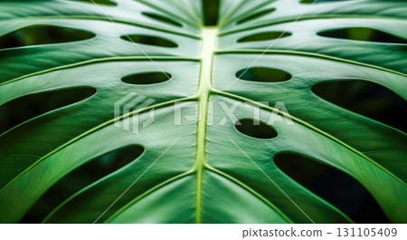 Green monstera leaf texture background, beautiful tropical jungle plant pattern for natural, exotic, and minimalist interior design and wellness concept Green monstera leaf texture background, beautiful tropical jungle plant pattern for natural, exotic, and minimalist interior design and wellness concept 131105409