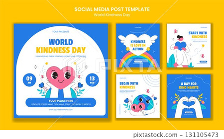 World Kindness Day Flat Cartoon Hand-Drawn Template for Social Media Post Illustration World Kindness Day Flat Cartoon Hand-Drawn Template for Social Media Post Illustration 131105473