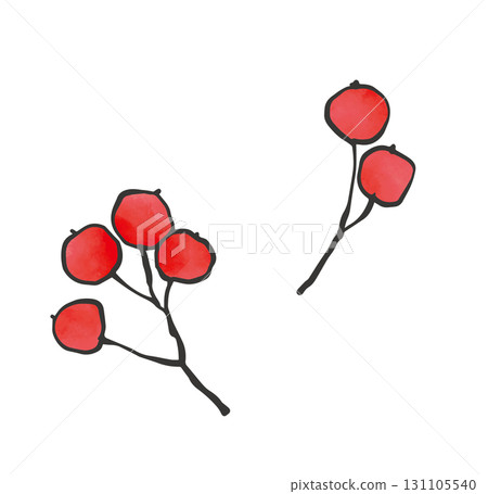 Viburnum in watercolor texture 131105540